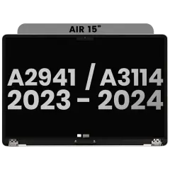 Complete LCD Display Assembly For MacBook Air 15" (A2941 / Mid 2023) / Air 15" (A3114 / Mid 2024) (Used OEM Pull: Grade B) (Space Gray)