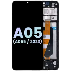 OLED Assembly With Frame Compatible For Samsung Galaxy A05 (A055 / 2023)  (Service Pack) (Black) 