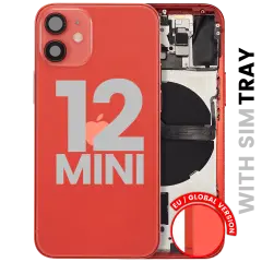 Back Housing W/ Small Parts For iPhone 12 Mini (EU / Global Version) (Used OEM Pull: Grade A) (Red)