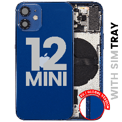 Back Housing W/ Small Parts For iPhone 12 Mini (EU / Global Version) (Used OEM Pull: Grade B) (Blue)