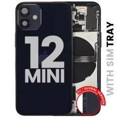 Back Housing W/ Small Parts For iPhone 12 Mini (EU / Global Version) (Used OEM Pull: Grade B) (Black)