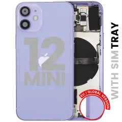 Back Housing W/ Small Parts For iPhone 12 Mini (EU / Global Version) (Used OEM Pull: Grade A) (Purple)