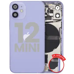 Back Housing W/ Small Parts For iPhone 12 Mini (US Version) (Used OEM Pull: Grade A) (Purple)