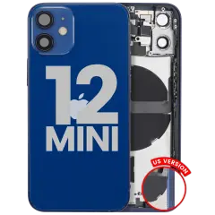 Back Housing W/ Small Parts For iPhone 12 Mini (US Version) (Used OEM Pull: Grade A) (Blue)