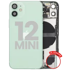 Back Housing W/ Small Parts For iPhone 12 Mini (US Version) (Used OEM Pull: Grade A) (Green)