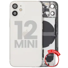 Back Housing W/ Small Parts For iPhone 12 Mini (US Version) (Used OEM Pull: Grade A) (White)