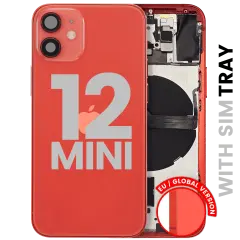 Back Housing W/ Small Parts For iPhone 12 Mini (EU / Global Version) (Used OEM Pull: Grade B) (Red)