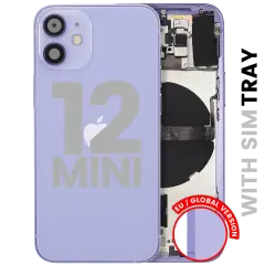 Back Housing W/ Small Parts For iPhone 12 Mini (EU / Global Version) (Used OEM Pull: Grade B) (Purple)