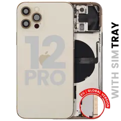 Back Housing W/ Small Parts For iPhone 12 Pro (EU / Global Version) (Used OEM Pull: Grade A) (Gold)