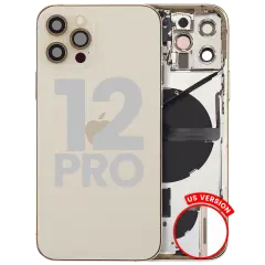 Back Housing W/ Small Parts For iPhone 12 Pro (US Version) (Used OEM Pull: Grade C) (Gold)