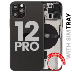 Back Housing W/ Small Parts For iPhone 12 Pro (EU / Global Version) (Used OEM Pull: Grade B) (Graphite)