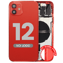 Back Housing W/ Small Parts For iPhone 12 (EU / Global Version) (Aftermarket Plus) (Red)