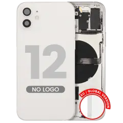 Back Housing W/ Small Parts For iPhone 12 (EU / Global Version) (Aftermarket Plus) (White)