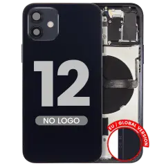 Back Housing W/ Small Parts For iPhone 12 (EU / Global Version) (Aftermarket Plus) (Black)