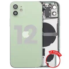 Back Housing W/ Small Parts For iPhone 12 (US Version) (Used OEM Pull: Grade A) (Green)