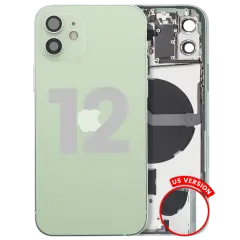 Back Housing W/ Small Parts For iPhone 12 (US Version) (Used OEM Pull: Grade B) (Green)
