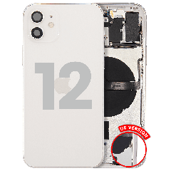Back Housing W/ Small Parts For iPhone 12 (US Version) (Used OEM Pull: Grade C) (White)