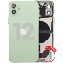 Back Housing W/ Charging Port Flex & Small Parts For iPhone 12 (US Version) (Used OEM Pull: Grade B) (Green)