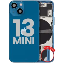 Back Housing W/ Small Parts For iPhone 13 Mini (US Version) (Used OEM Pull: Grade A) (Blue)