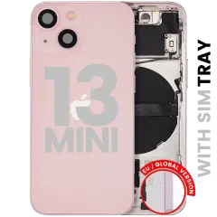Back Housing W/ Small Parts For iPhone 13 Mini (EU / Global Version) (Used OEM Pull: Grade A) (Pink)
