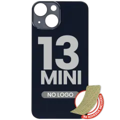 Back Glass With 3M Adhesive For iPhone 13 Mini (No Logo / Large Camera Hole) (Midnight)