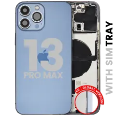 Back Housing W/ Small Parts For iPhone 13 Pro Max (EU / Global Version) (Used OEM Pull: Grade B) (Sierra Blue)