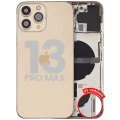 Back Housing W/ Small Parts For iPhone 13 Pro Max (US Version) (Used OEM Pull: Grade A) (Gold)