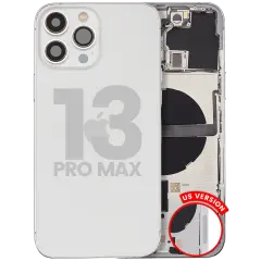 Back Housing W/ Small Parts For iPhone 13 Pro Max (US Version) (Used OEM Pull: Grade B) (Silver)