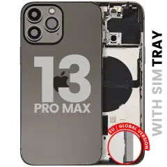 Back Housing W/ Small Parts For iPhone 13 Pro Max (EU / Global Version) (Used OEM Pull: Grade A) (Graphite)