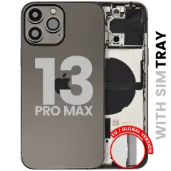 Back Housing W/ Small Parts For iPhone 13 Pro Max (EU / Global Version) (Used OEM Pull: Grade B) (Graphite)