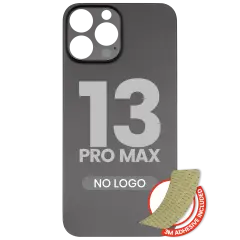 Back Glass With 3M Adhesive For iPhone 13 Pro Max (No Logo / Large Camera Hole) (Graphite)