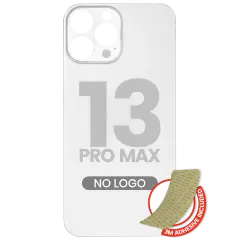 Back Glass With 3M Adhesive For iPhone 13 Pro Max (No Logo / Large Camera Hole) (Silver)