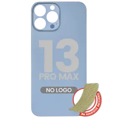 Back Glass With 3M Adhesive For iPhone 13 Pro Max (No Logo / Large Camera Hole) (Sierra Blue)