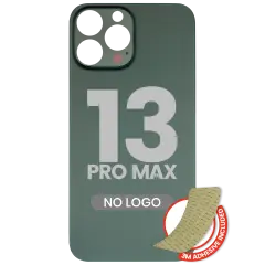 Back Glass With 3M Adhesive For iPhone 13 Pro Max (No Logo / Large Camera Hole) (Alpine Green)