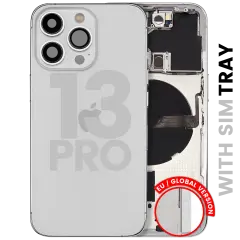 Back Housing W/ Small Parts For iPhone 13 Pro (EU / Global Version) (Used OEM Pull: Grade C) (Silver)