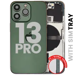 Back Housing W/ Small Parts For iPhone 13 Pro (EU / Global Version) (Used OEM Pull: Grade B) (Alpine Green)