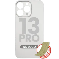 Back Glass With 3M Adhesive For iPhone 13 Pro (No Logo / Large Camera Hole) (Silver)