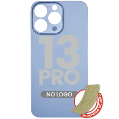 Back Glass With 3M Adhesive For iPhone 13 Pro (No Logo / Large Camera Hole) (Sierra Blue)