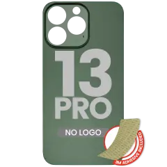 Back Glass With 3M Adhesive For iPhone 13 Pro (No Logo / Large Camera Hole) (Alpine Green)