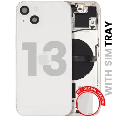 Back Housing W/ Small Parts For iPhone 13 (EU / Global Version) (Used OEM Pull: Grade A) (Starlight)