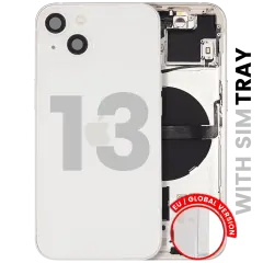Back Housing W/ Small Parts For iPhone 13 (EU / Global Version) (Used OEM Pull: Grade C) (Starlight)
