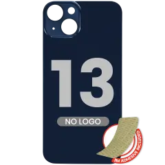Back Glass With 3M Adhesive For iPhone 13 (No Logo / Large Camera Hole) (Midnight)