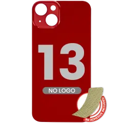Back Glass With 3M Adhesive For iPhone 13 (No Logo / Large Camera Hole) (Red)