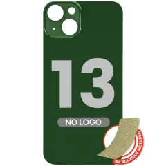 Back Glass With 3M Adhesive For iPhone 13 (No Logo / Large Camera Hole) (Green)