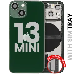 Back Housing W/ Charging Port Flex & Small Parts For iPhone 13 Mini (EU / Global Version) (Used OEM Pull: Grade C) (Green)