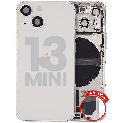 Back Housing W/ Charging Port Flex & Small Parts For iPhone 13 Mini (US Version) (Used OEM Pull: Grade B) (Starlight)