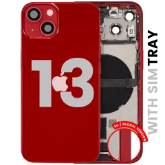 Back Housing W/ Charging Port Flex & Small Parts For iPhone 13 (EU / Global Version) (Used OEM Pull: Grade B) (Red)