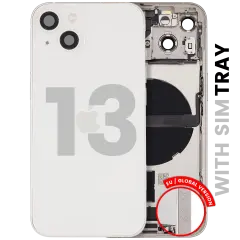 Back Housing W/ Charging Port Flex & Small Parts For iPhone 13 (EU / Global Version) (Used OEM Pull: Grade C) (Starlight)