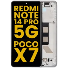 OLED Assembly With Frame For Xiaomi Redmi Note 14 Pro 5G / Xiaomi Poco X7 (Refurbished) (Green)