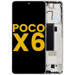 OLED Assembly With Frame For Xiaomi Poco X6 (Refurbished) (White)